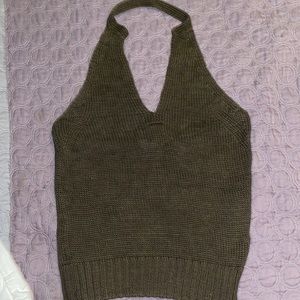 Cotton knit halter top